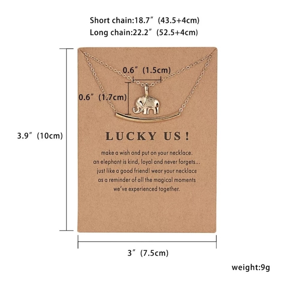 💥[2 for $10]💥 Gold Lucky Us Necklace - Picture 4 of 5